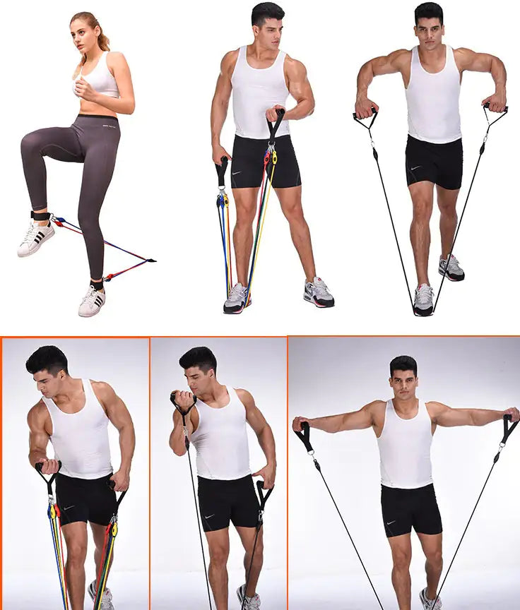 Set de bandas elásticas fitness portátil